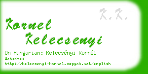 kornel kelecsenyi business card